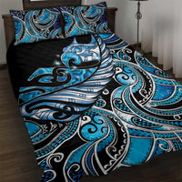 Maori Matariki - Manaia Quilt Bed Set Galaxy Blue Paua Shell LT7 Blue - Polynesian Pride