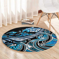 Maori Matariki - Manaia Round Carpet Galaxy Blue Paua Shell LT7 - Polynesian Pride