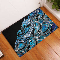 Maori Matariki - Manaia Rubber Doormat Galaxy Blue Paua Shell LT7 - Polynesian Pride
