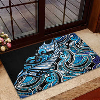 Maori Matariki - Manaia Rubber Doormat Galaxy Blue Paua Shell LT7 - Polynesian Pride