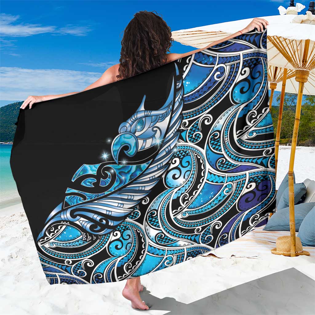 Maori Matariki - Manaia Sarong Galaxy Blue Paua Shell LT7 One Size 44 x 66 inches Blue - Polynesian Pride