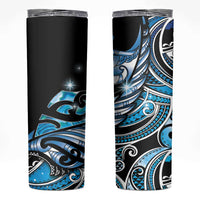 Maori Matariki - Manaia Skinny Tumbler Galaxy Blue Paua Shell