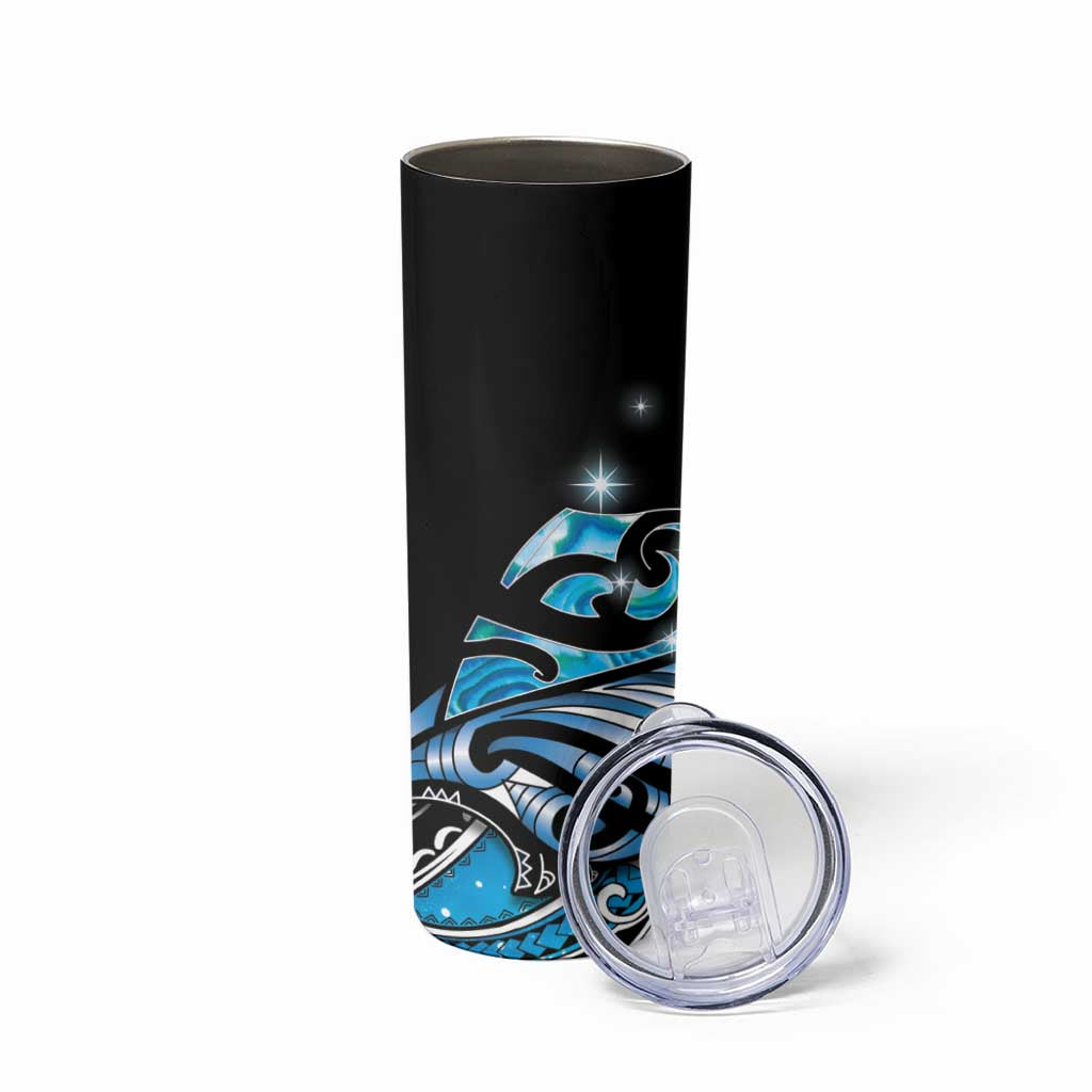 Maori Matariki - Manaia Skinny Tumbler Galaxy Blue Paua Shell