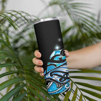 Maori Matariki - Manaia Skinny Tumbler Galaxy Blue Paua Shell