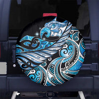 Maori Matariki - Manaia Spare Tire Cover Galaxy Blue Paua Shell LT7 No hole Blue - Polynesian Pride