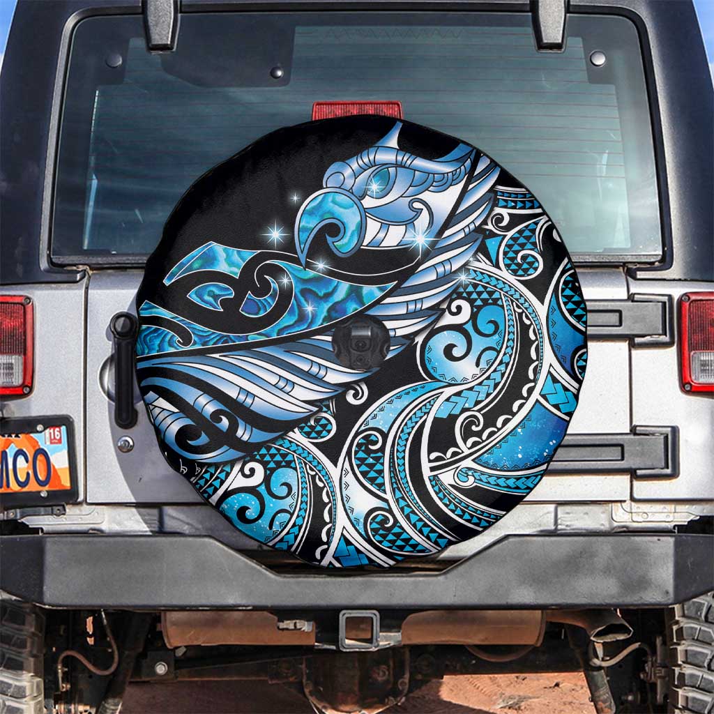 Maori Matariki - Manaia Spare Tire Cover Galaxy Blue Paua Shell LT7 Blue - Polynesian Pride