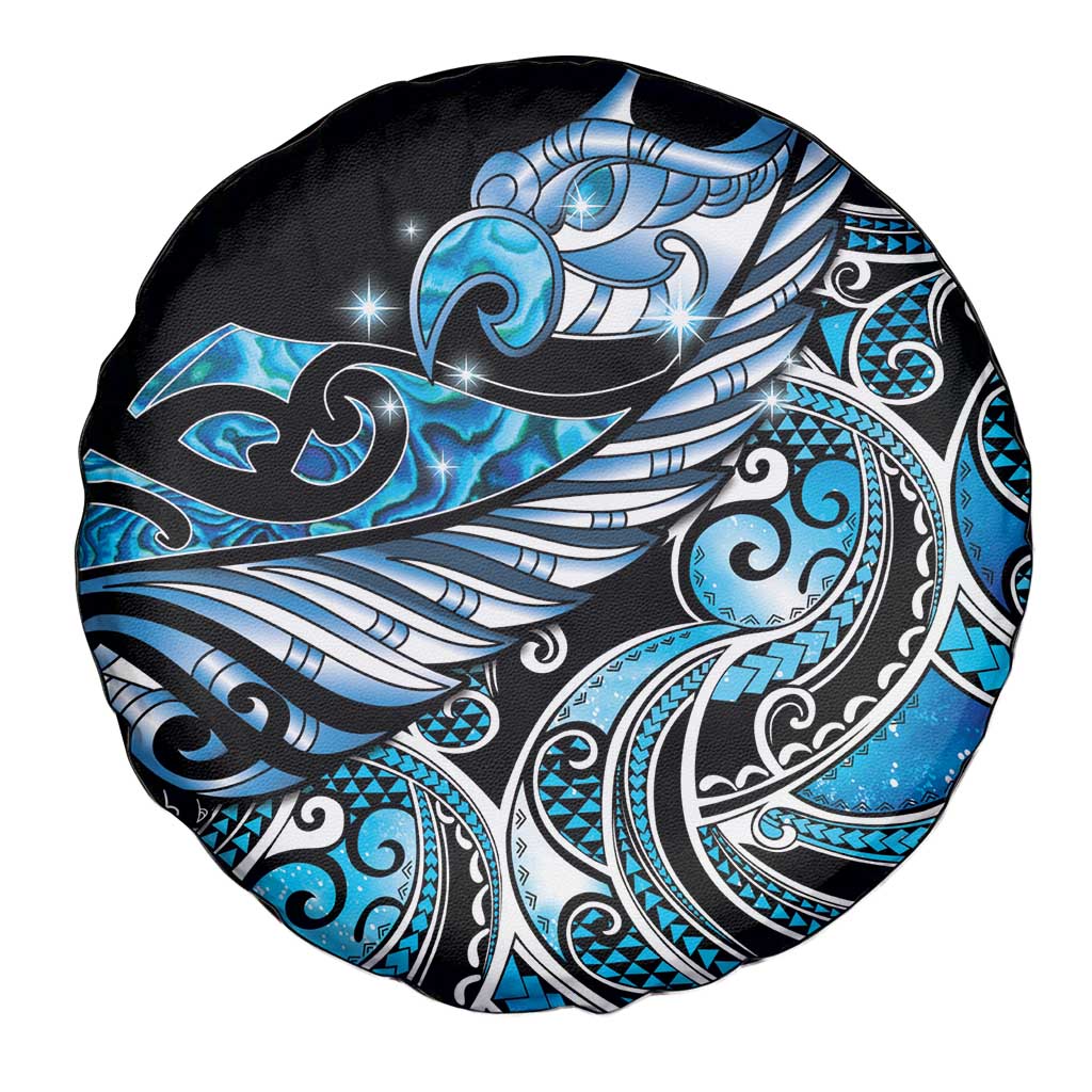 Maori Matariki - Manaia Spare Tire Cover Galaxy Blue Paua Shell LT7 - Polynesian Pride