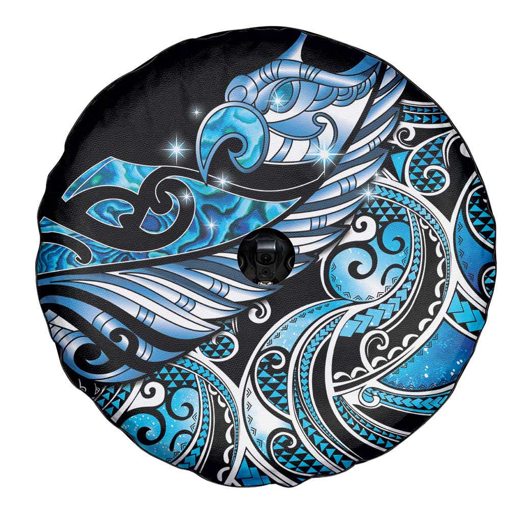 Maori Matariki - Manaia Spare Tire Cover Galaxy Blue Paua Shell LT7 - Polynesian Pride