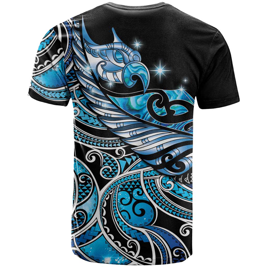 Maori Matariki - Manaia T Shirt Galaxy Blue Paua Shell LT7 - Polynesian Pride
