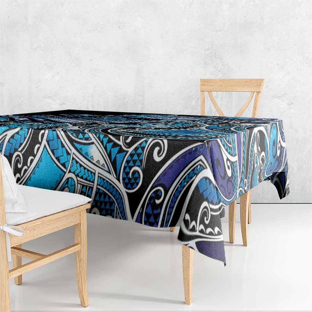 Maori Matariki - Manaia Tablecloth Galaxy Blue Paua Shell LT7 - Polynesian Pride