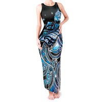 Maori Matariki - Manaia Tank Maxi Dress Galaxy Blue Paua Shell