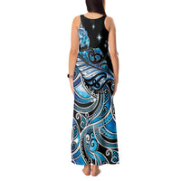 Maori Matariki - Manaia Tank Maxi Dress Galaxy Blue Paua Shell