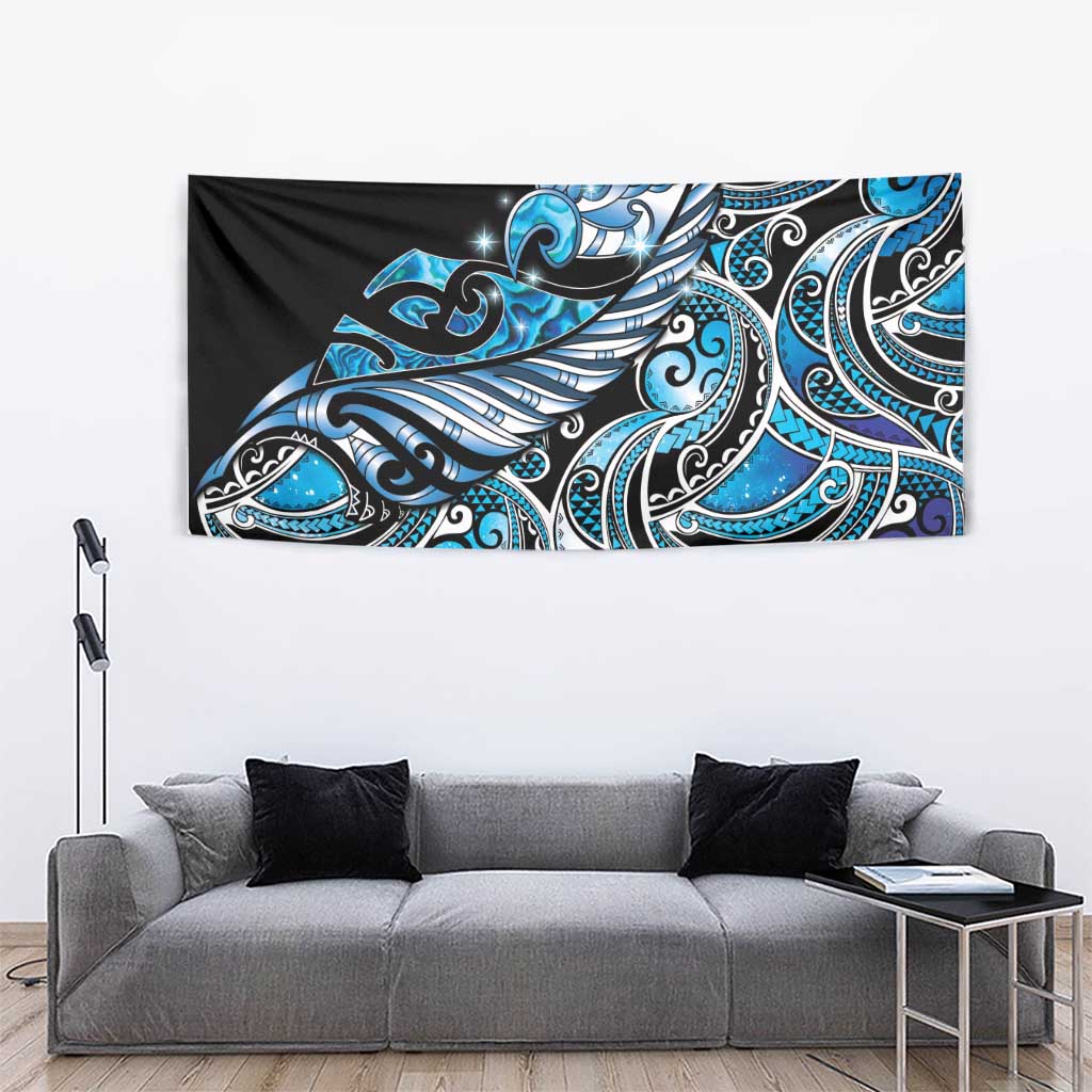 Maori Matariki - Manaia Tapestry Galaxy Blue Paua Shell LT7 - Polynesian Pride