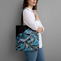 Maori Matariki - Manaia Tote Bag Galaxy Blue Paua Shell LT7 - Polynesian Pride