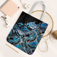 Maori Matariki - Manaia Tote Bag Galaxy Blue Paua Shell LT7 White Strap One Size Blue - Polynesian Pride