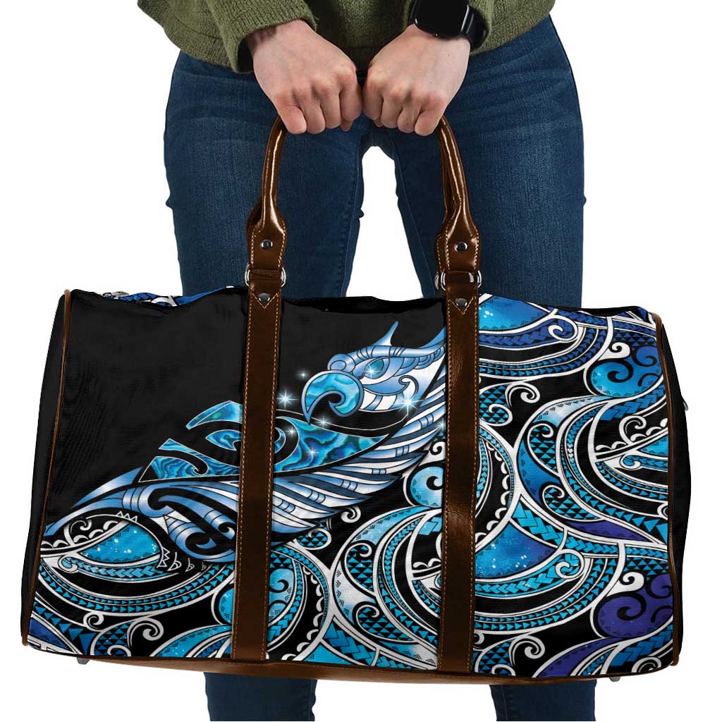 Maori Matariki - Manaia Travel Bag Galaxy Blue Paua Shell LT7 Blue - Polynesian Pride