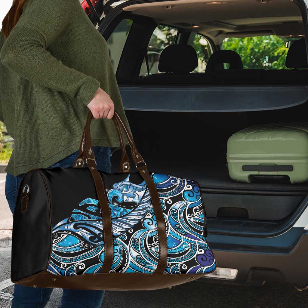 Maori Matariki - Manaia Travel Bag Galaxy Blue Paua Shell LT7 - Polynesian Pride
