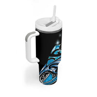 Maori Matariki - Manaia Tumbler With Handle Galaxy Blue Paua Shell LT7 - Polynesian Pride