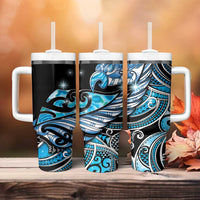 Maori Matariki - Manaia Tumbler With Handle Galaxy Blue Paua Shell LT7 - Polynesian Pride