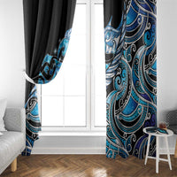 Maori Matariki - Manaia Window Curtain Galaxy Blue Paua Shell LT7 - Polynesian Pride