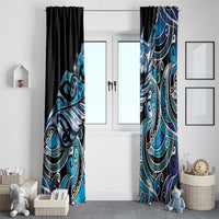 Maori Matariki - Manaia Window Curtain Galaxy Blue Paua Shell LT7 - Polynesian Pride