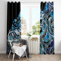 Maori Matariki - Manaia Window Curtain Galaxy Blue Paua Shell LT7 - Polynesian Pride