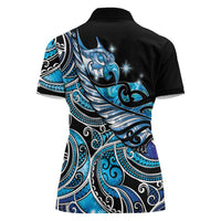 Maori Matariki - Manaia Women Polo Shirt Galaxy Blue Paua Shell LT7 - Polynesian Pride