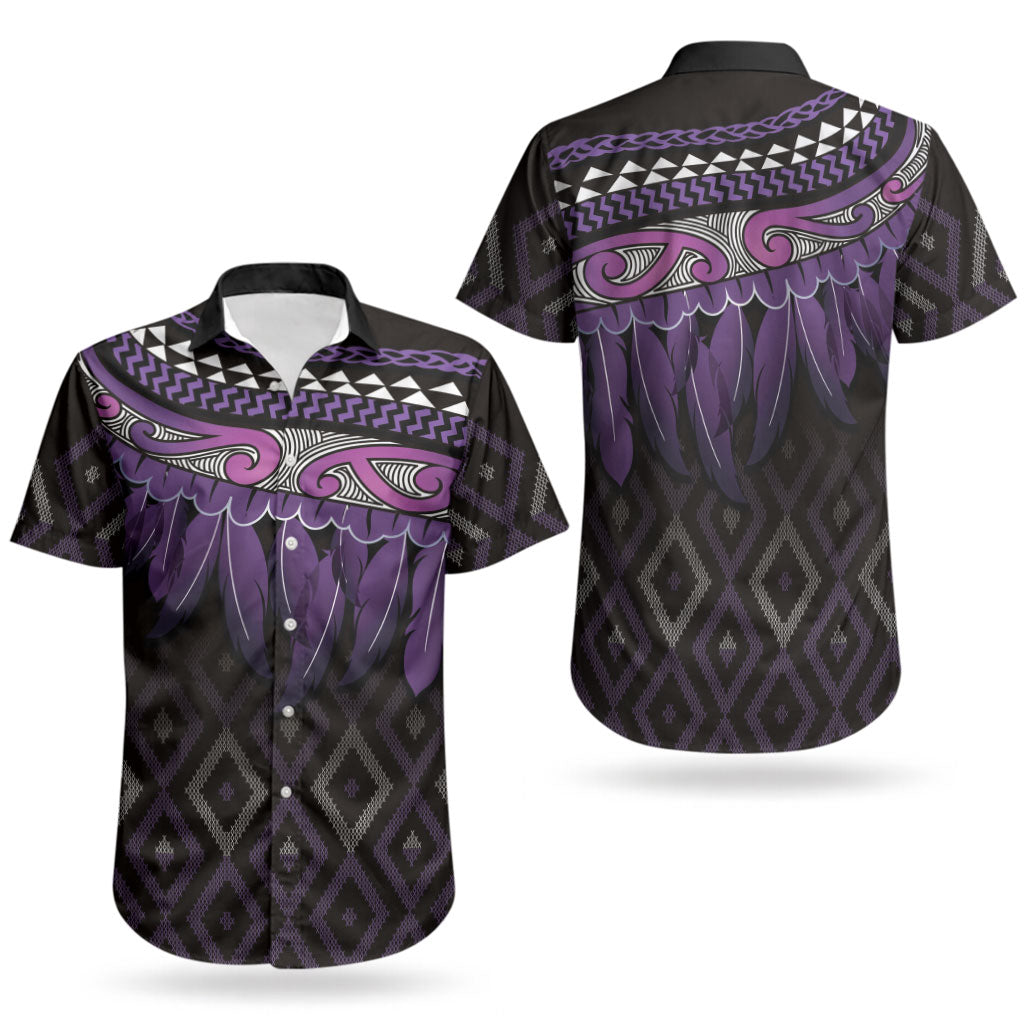 Aotearoa Maori Ngati Porou Iwi Couples Matching Long Sleeve Bodycon Dress and Hawaiian Shirt Korowai Tukutuku Kaokao Motifs