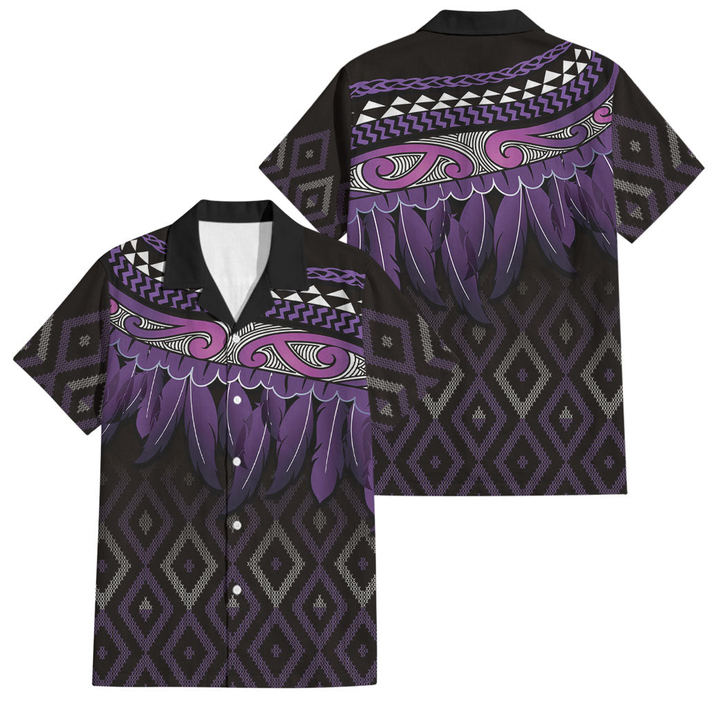 Aotearoa Maori Ngati Porou Iwi Family Matching Off The Shoulder Long Sleeve Dress and Hawaiian Shirt Korowai Tukutuku Kaokao Motifs