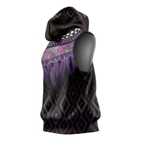 Aotearoa Maori Ngati Porou Iwi Sleeveless Hoodie Korowai Tukutuku Kaokao Motifs