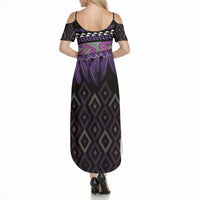 Aotearoa Maori Ngati Porou Iwi Summer Maxi Dress Korowai Tukutuku Kaokao Motifs