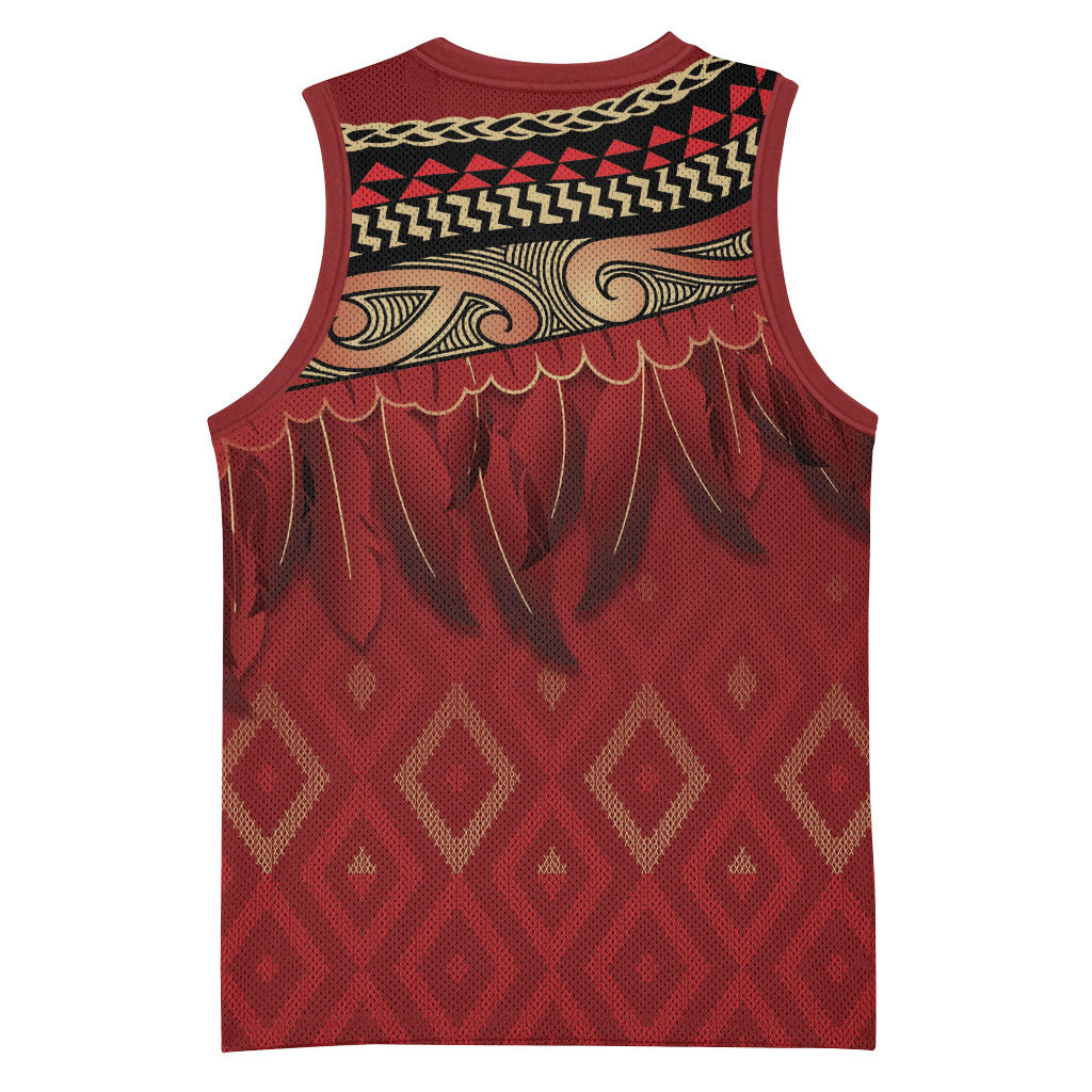 Aotearoa Maori Waikato Tainui Iwi Basketball Jersey Korowai Tukutuku Kaokao Motifs