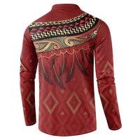 Aotearoa Maori Waikato Tainui Iwi Button Sweatshirt Korowai Tukutuku Kaokao Motifs