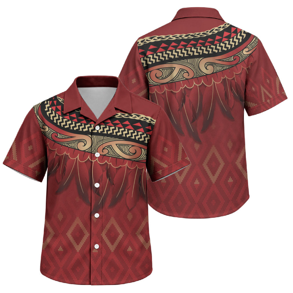 Aotearoa Maori Waikato Tainui Iwi Family Matching Off The Shoulder Long Sleeve Dress and Hawaiian Shirt Korowai Tukutuku Kaokao Motifs