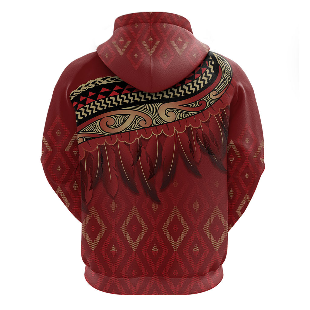 Aotearoa Maori Waikato Tainui Iwi Hoodie Korowai Tukutuku Kaokao Motifs