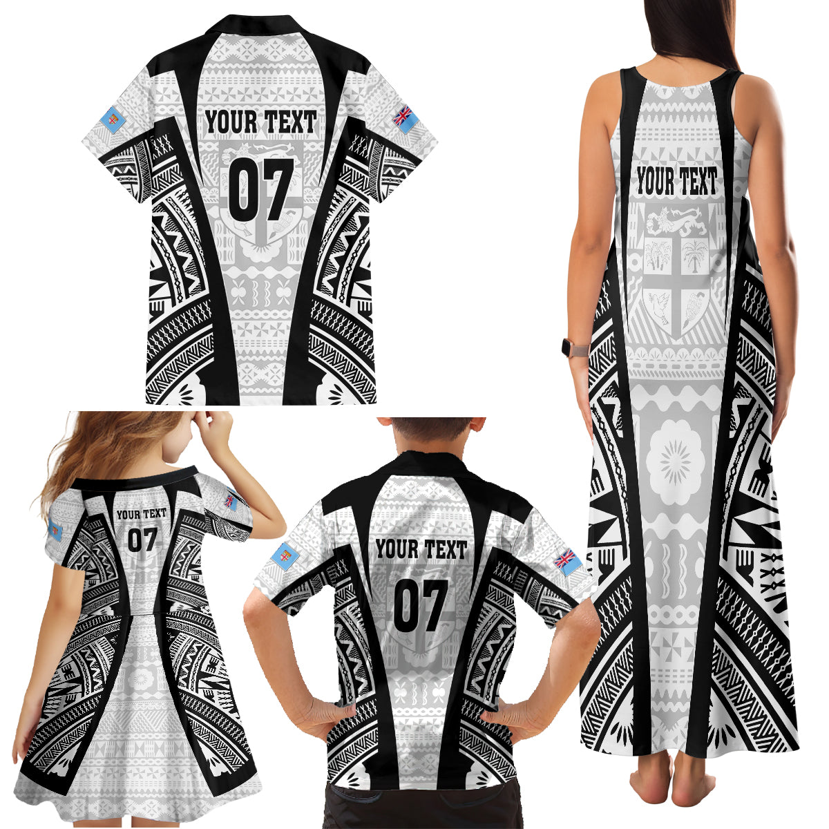 personalised-fiji-rugby-family-matching-tank-maxi-dress-and-hawaiian-shirt-2023-world-cup-history-makers-white-ver