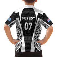 personalised-fiji-rugby-family-matching-off-shoulder-long-sleeve-dress-and-hawaiian-shirt-2023-world-cup-history-makers-black-ver