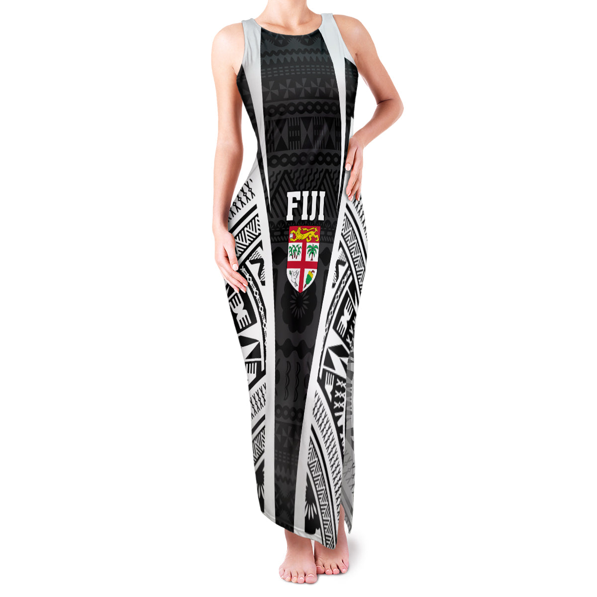 personalised-fiji-rugby-family-matching-tank-maxi-dress-and-hawaiian-shirt-2023-world-cup-history-makers-black-ver