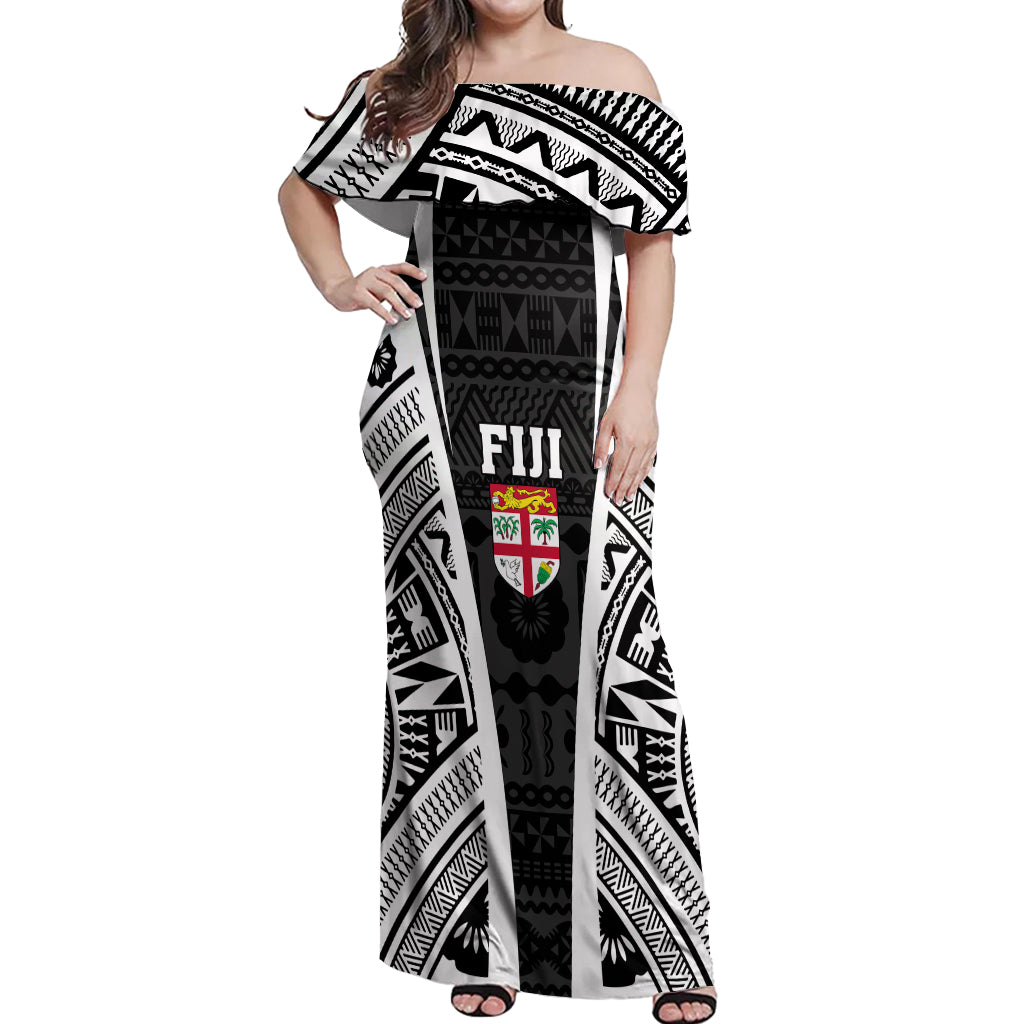 personalised-fiji-rugby-off-shoulder-maxi-dress-2023-world-cup-history-makers-black-ver