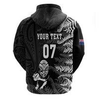 Personalised New Zealand Rugby Hoodie Silver Fern Basic 2023 World Cup LT7 - Polynesian Pride