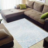 White Sunday Area Rug Plumeria Tatau Mix Tapa LT7 - Polynesian Pride