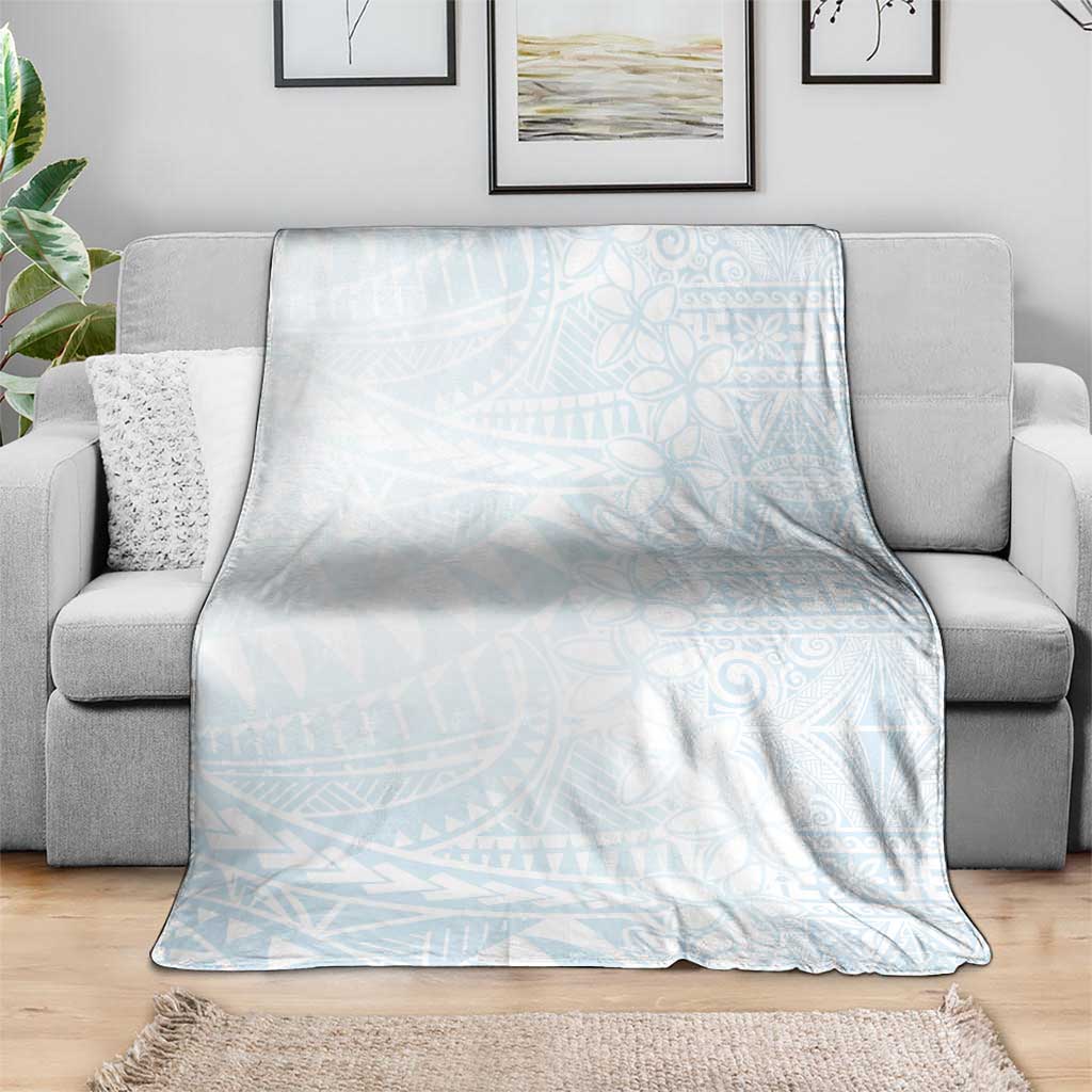 White Sunday Blanket Plumeria Tatau Mix Tapa LT7 - Polynesian Pride