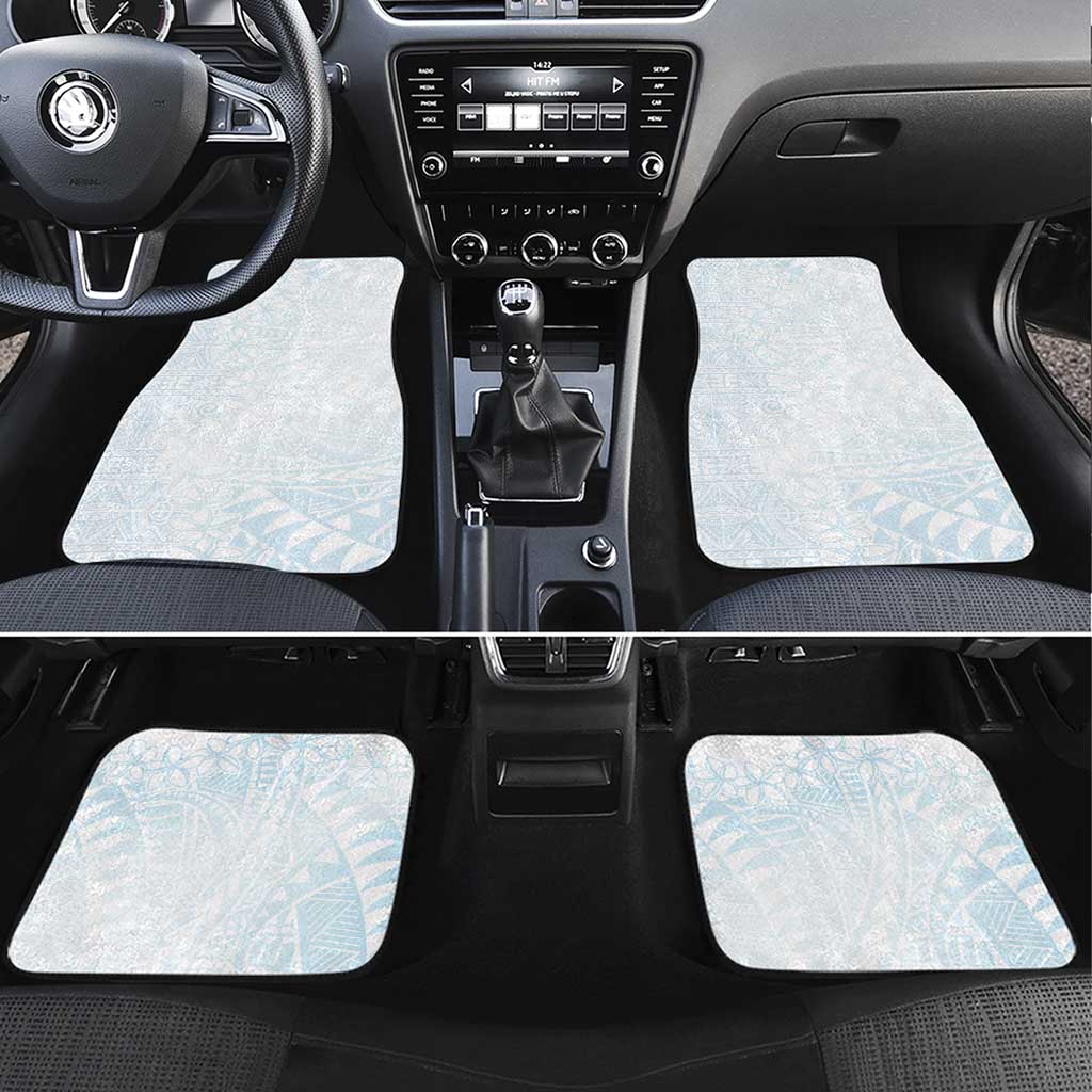 White Sunday Car Mats Plumeria Tatau Mix Tapa