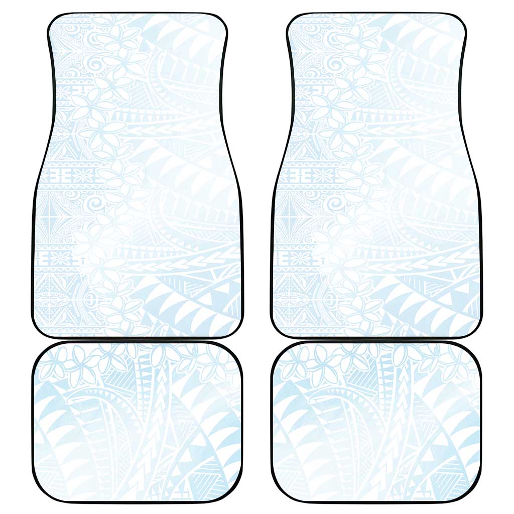 White Sunday Car Mats Plumeria Tatau Mix Tapa LT7 - Polynesian Pride