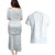 White Sunday Couples Matching Puletasi and Hawaiian Shirt Plumeria Tatau Mix Tapa