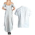 White Sunday Couples Matching Summer Maxi Dress and Hawaiian Shirt Plumeria Tatau Mix Tapa