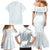 White Sunday Family Matching Mermaid Dress and Hawaiian Shirt Plumeria Tatau Mix Tapa