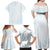 White Sunday Family Matching Off Shoulder Maxi Dress and Hawaiian Shirt Plumeria Tatau Mix Tapa