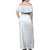 White Sunday Family Matching Off Shoulder Maxi Dress and Hawaiian Shirt Plumeria Tatau Mix Tapa