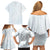 White Sunday Family Matching Off Shoulder Short Dress and Hawaiian Shirt Plumeria Tatau Mix Tapa